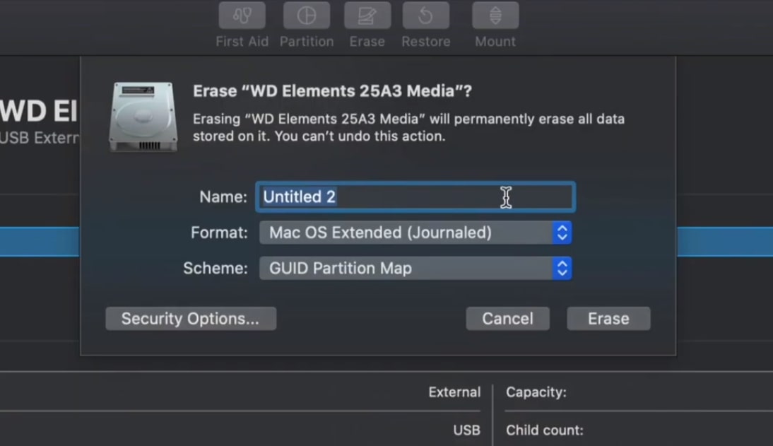 format external drive for mac